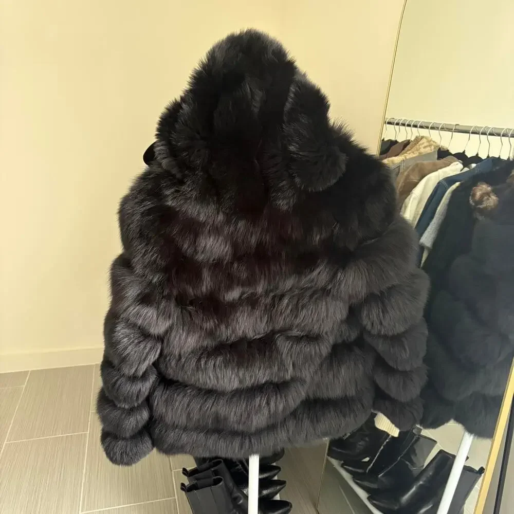 Real fur coat with hood - Picture 4 of 6